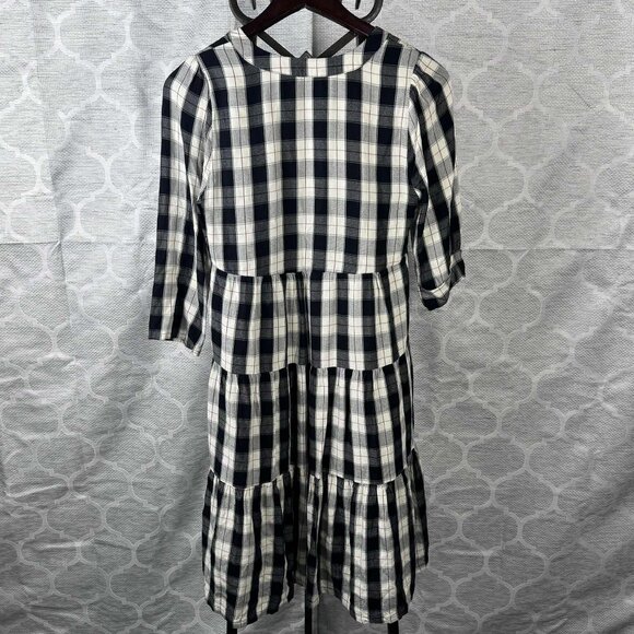 Anthropologie Maeve Amber Plaid Tiered Tunic Dress XS - Picture 3 of 8